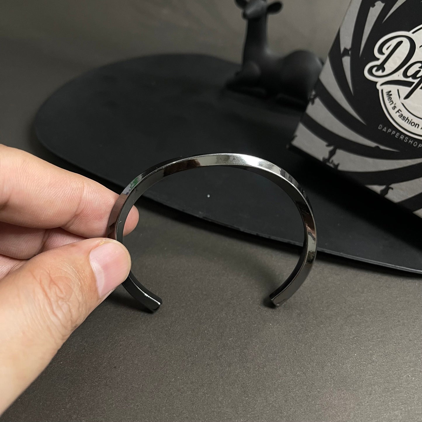 Stainless Steel Black Bangle Kara Bracelets for Men