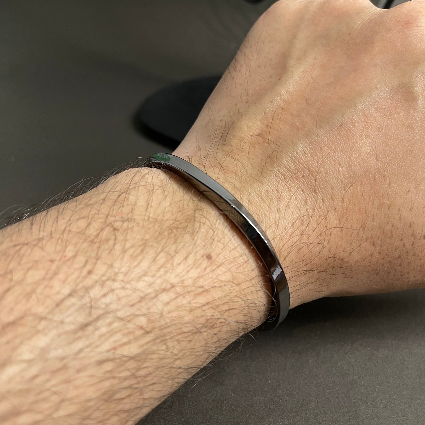 Stainless Steel Black Bangle Kara Bracelets for Men