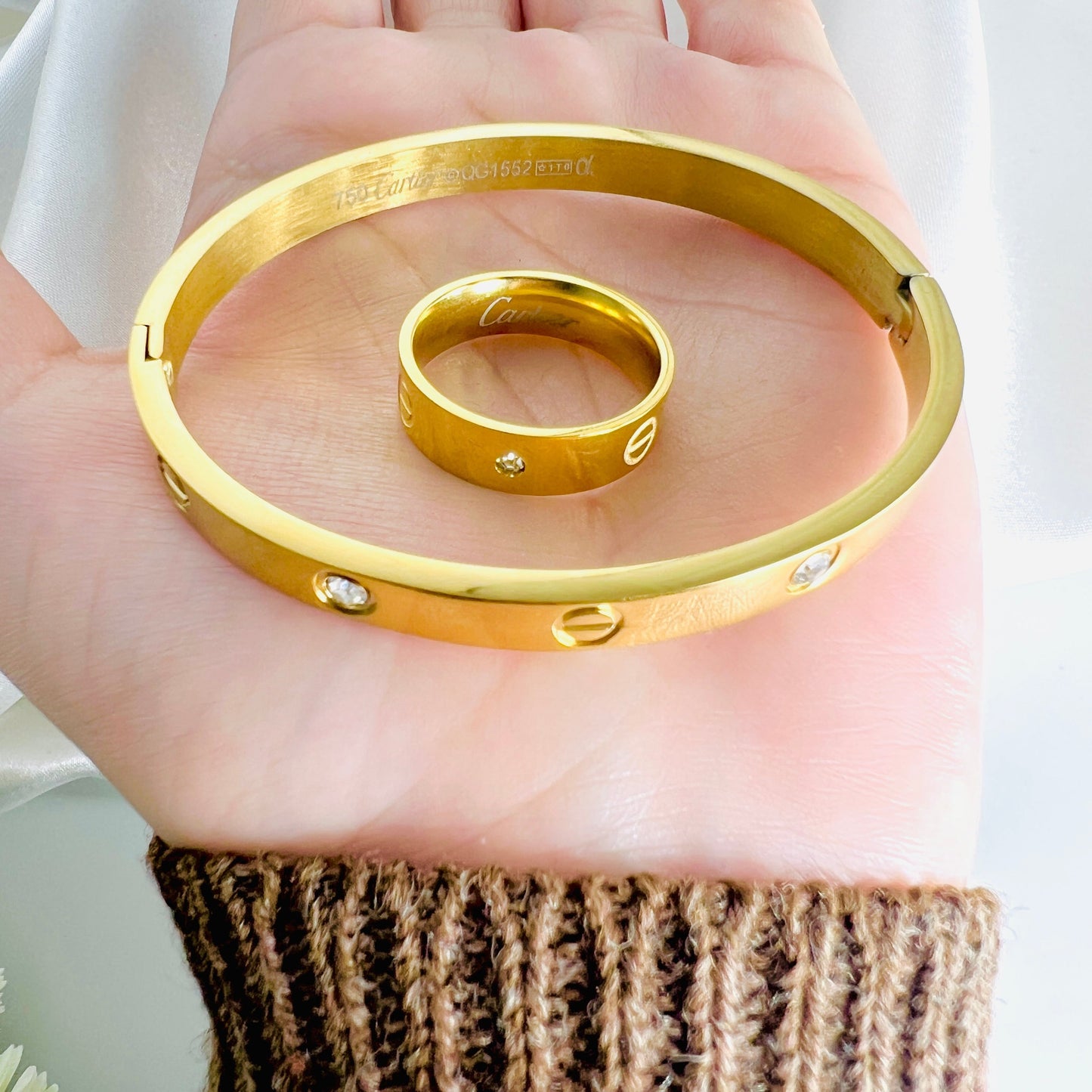 Cartier Bangle and Ring Set – Luxury Jewelry for Women
