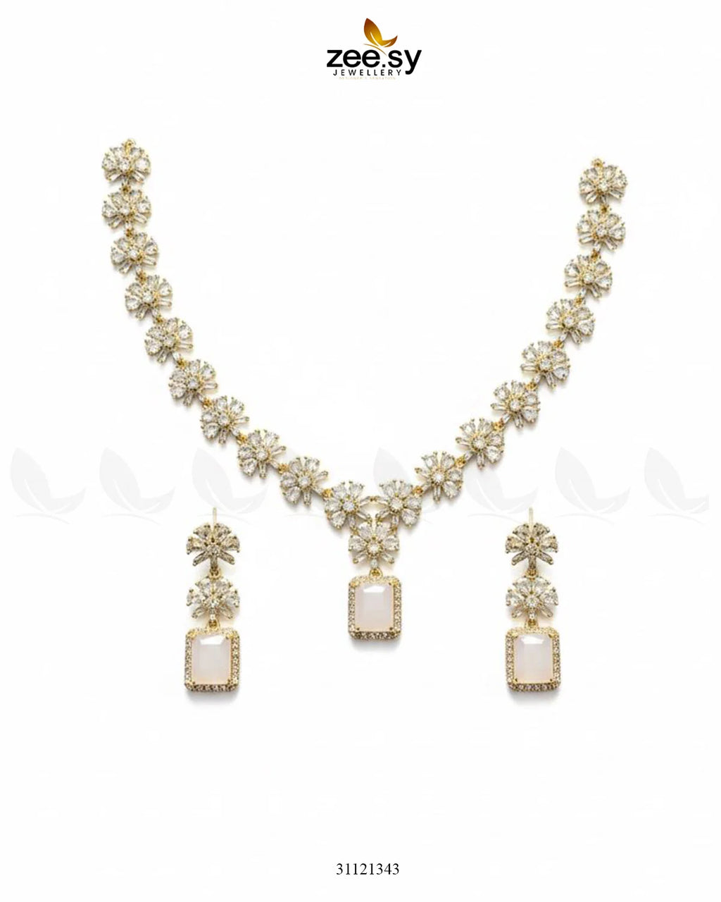 Dainty Crystal Cluster Necklace Set