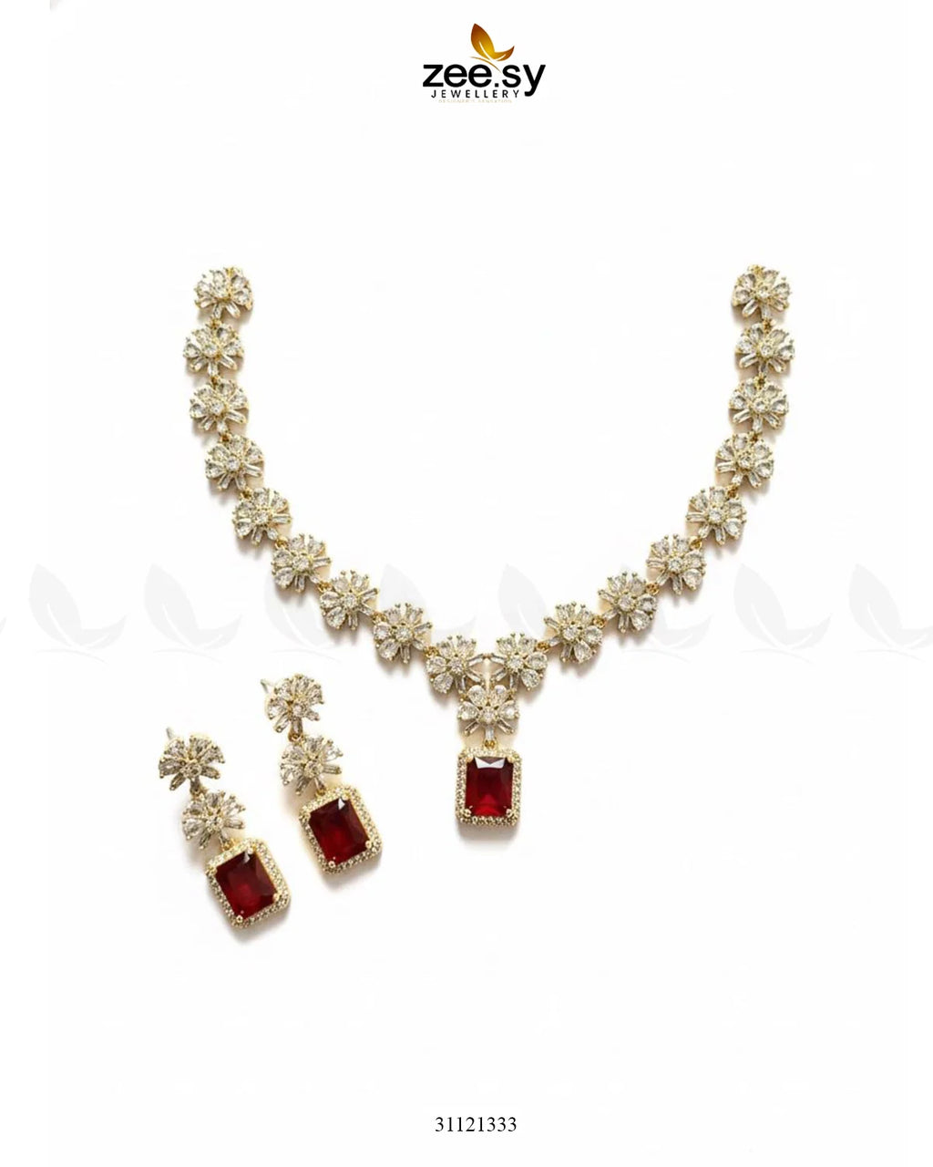 Dainty Crystal Cluster Necklace Set