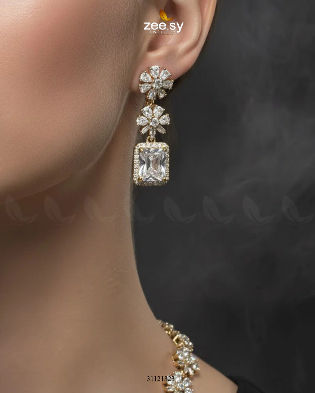 Dainty Crystal Cluster Necklace Set