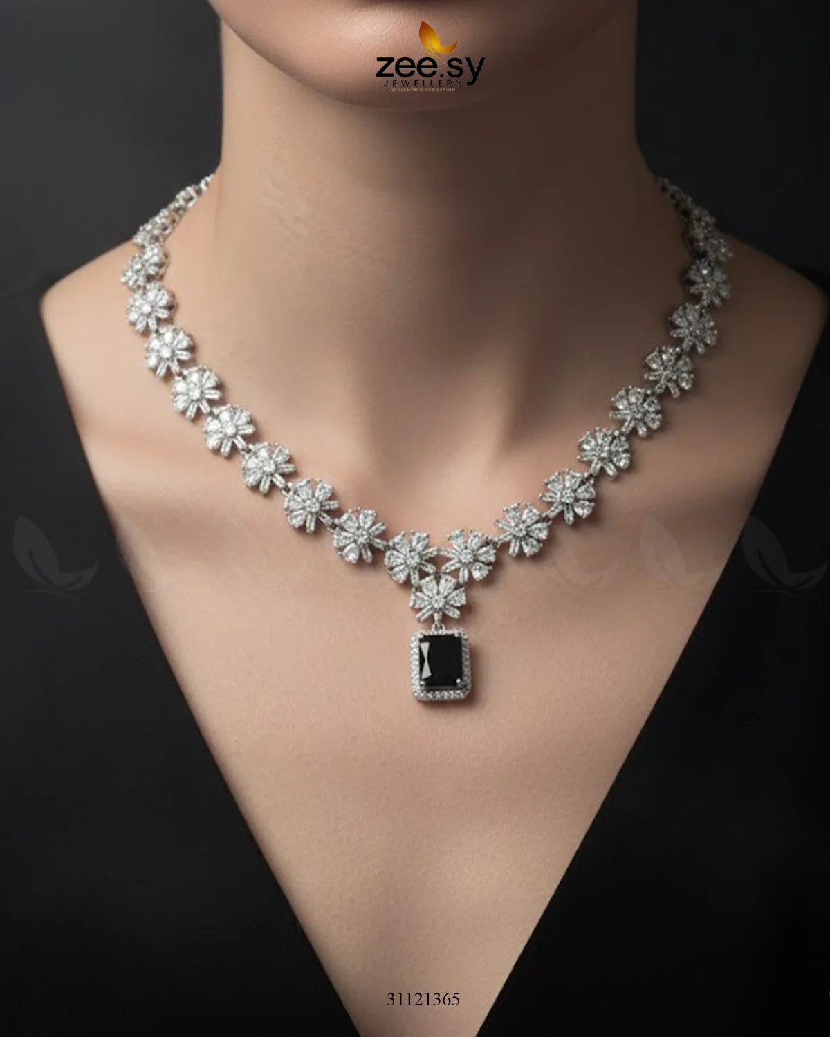 Dainty Crystal Cluster Necklace Set
