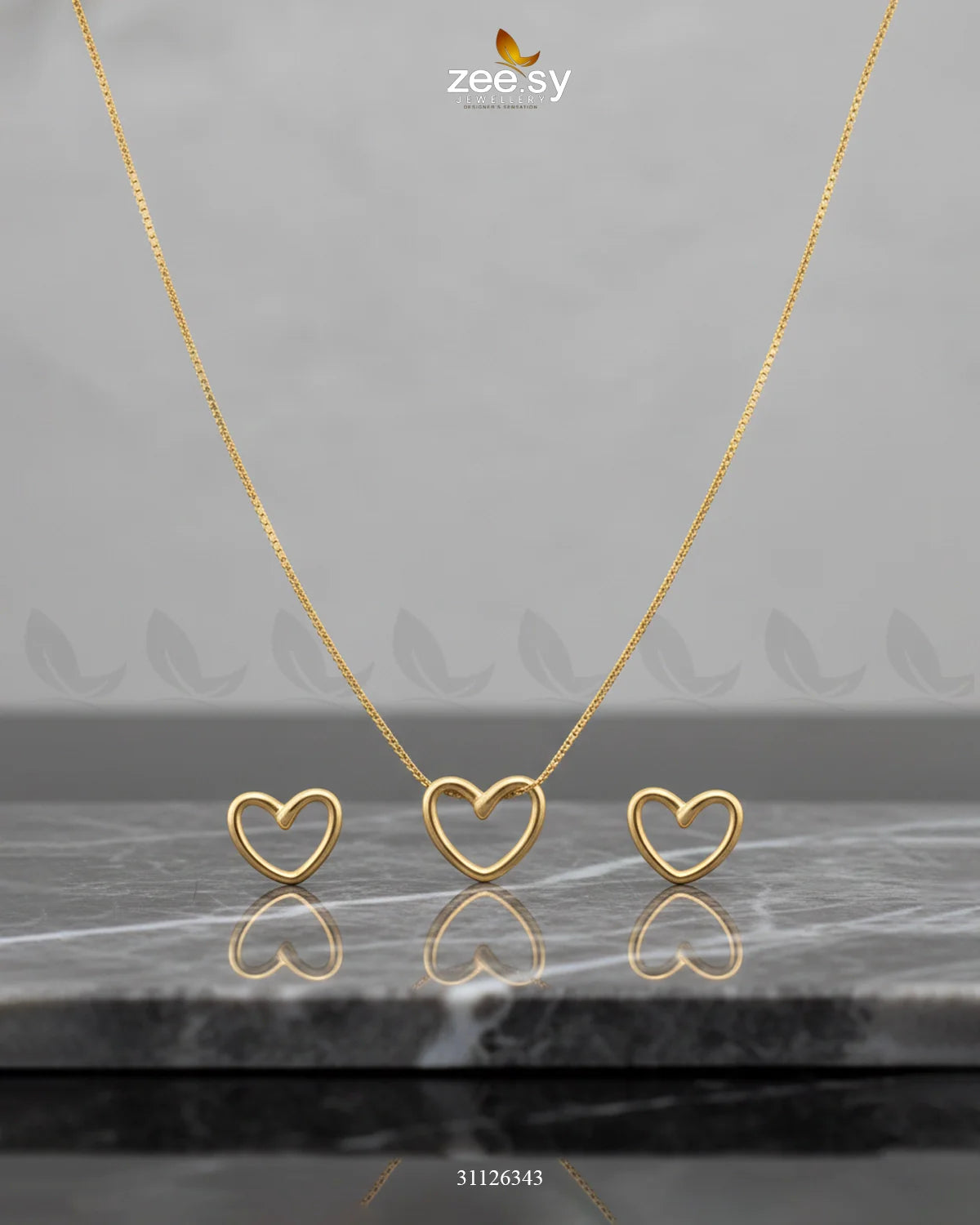Hallow Heart Pendant Set