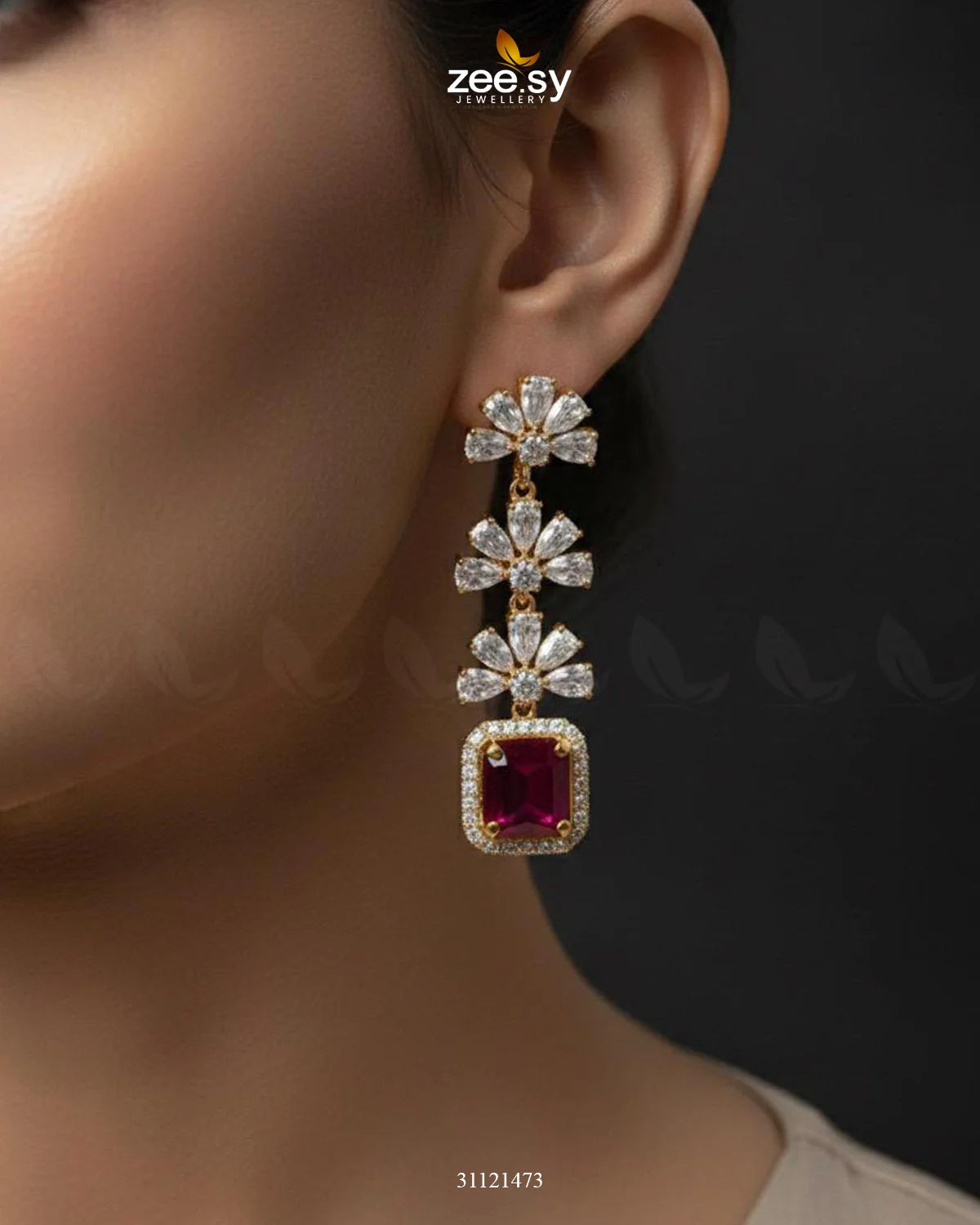 Intricate Square Cluster Necklace Set