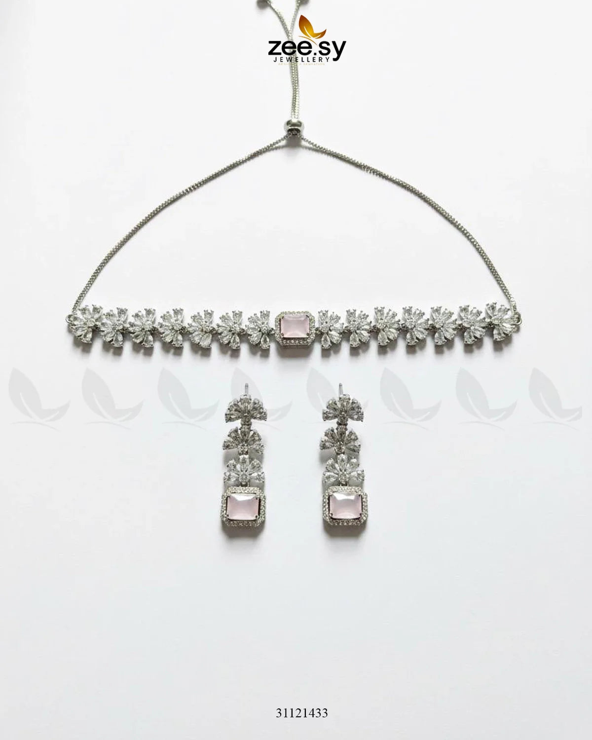 Intricate Square Cluster Necklace Set
